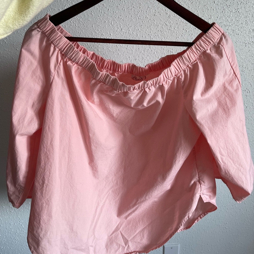 Paper Bag off the shoulder shirt